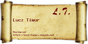 Lucz Timur névjegykártya